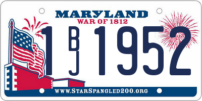 MD license plate 1BJ1952