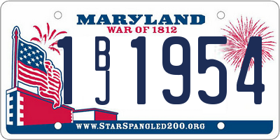 MD license plate 1BJ1954