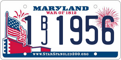 MD license plate 1BJ1956