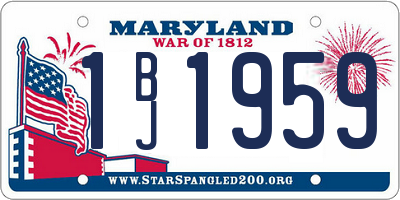 MD license plate 1BJ1959