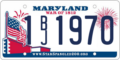 MD license plate 1BJ1970