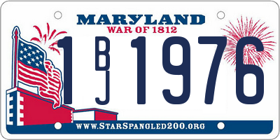 MD license plate 1BJ1976