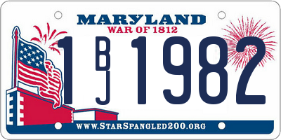 MD license plate 1BJ1982