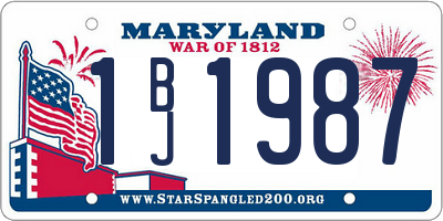 MD license plate 1BJ1987