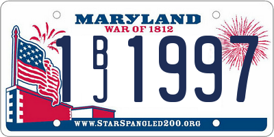 MD license plate 1BJ1997