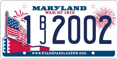 MD license plate 1BJ2002