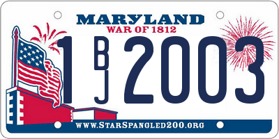 MD license plate 1BJ2003