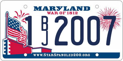 MD license plate 1BJ2007