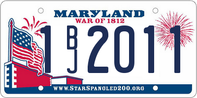 MD license plate 1BJ2011