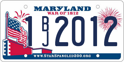MD license plate 1BJ2012