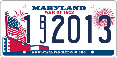 MD license plate 1BJ2013