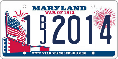 MD license plate 1BJ2014