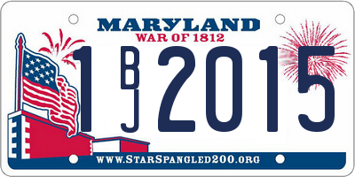 MD license plate 1BJ2015