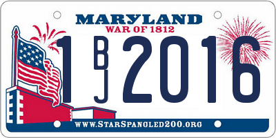 MD license plate 1BJ2016