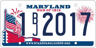 MD license plate 1BJ2017