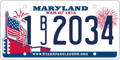 MD license plate 1BJ2034