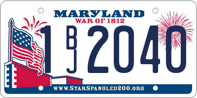 MD license plate 1BJ2040