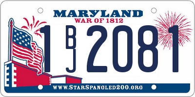 MD license plate 1BJ2081