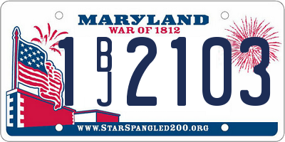 MD license plate 1BJ2103