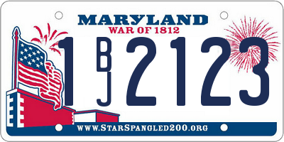 MD license plate 1BJ2123