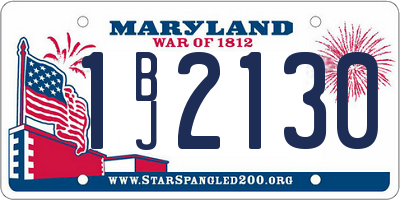 MD license plate 1BJ2130