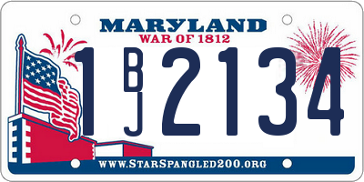 MD license plate 1BJ2134