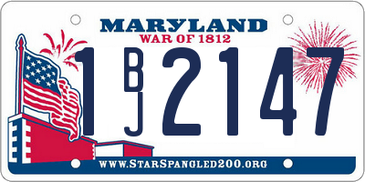 MD license plate 1BJ2147
