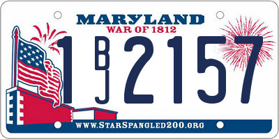 MD license plate 1BJ2157