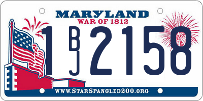 MD license plate 1BJ2158