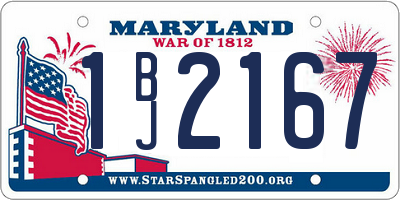 MD license plate 1BJ2167