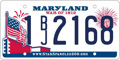MD license plate 1BJ2168