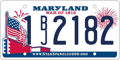 MD license plate 1BJ2182