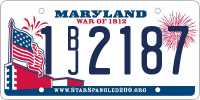 MD license plate 1BJ2187