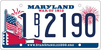 MD license plate 1BJ2190