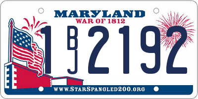 MD license plate 1BJ2192