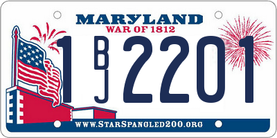 MD license plate 1BJ2201