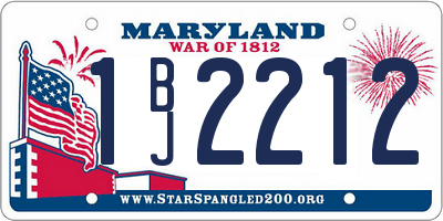 MD license plate 1BJ2212