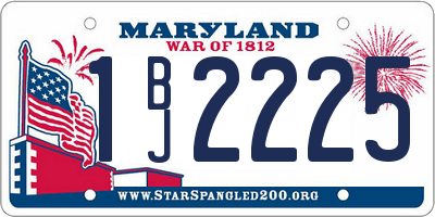 MD license plate 1BJ2225