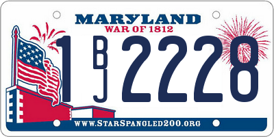 MD license plate 1BJ2228