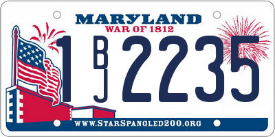 MD license plate 1BJ2235