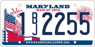MD license plate 1BJ2255