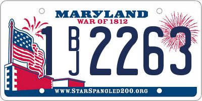 MD license plate 1BJ2263