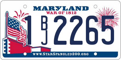 MD license plate 1BJ2265