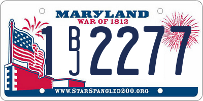 MD license plate 1BJ2277