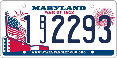 MD license plate 1BJ2293