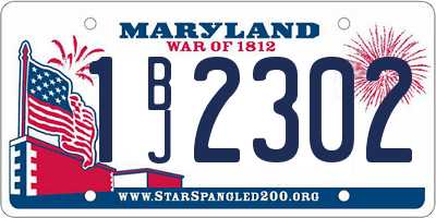 MD license plate 1BJ2302