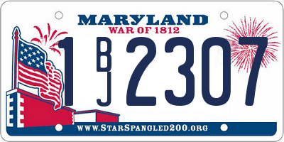 MD license plate 1BJ2307