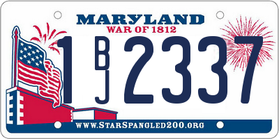 MD license plate 1BJ2337