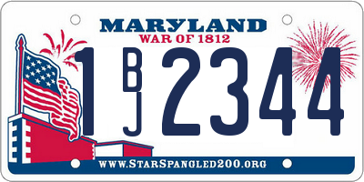 MD license plate 1BJ2344
