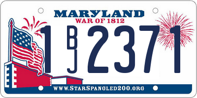 MD license plate 1BJ2371